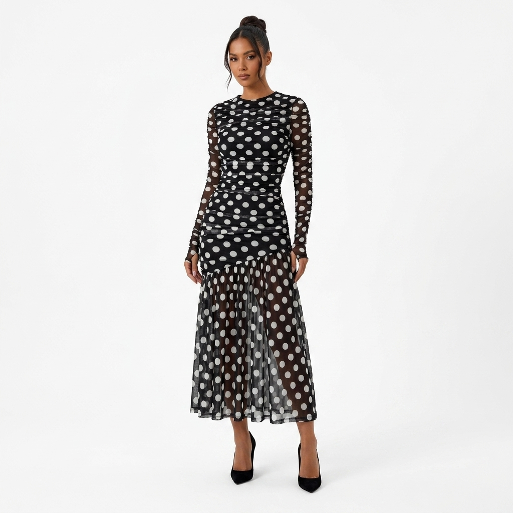 Cleo Long Dress Polka Dot