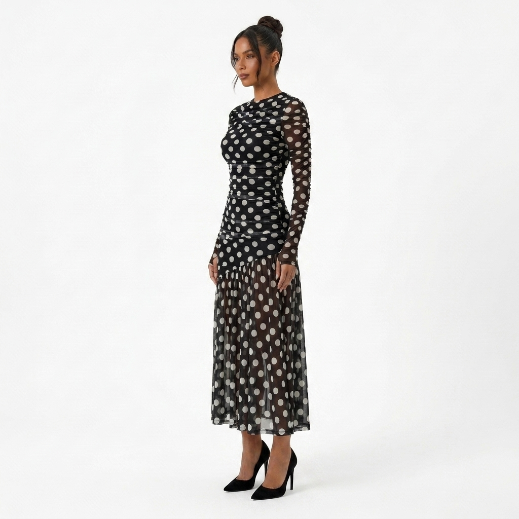 Cleo Long Dress Polka Dot