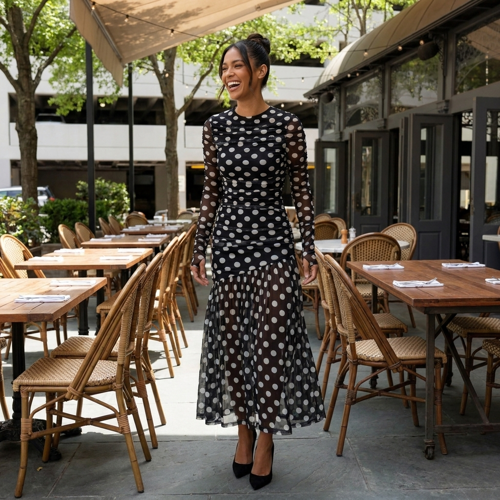 Cleo Long Dress Polka Dot